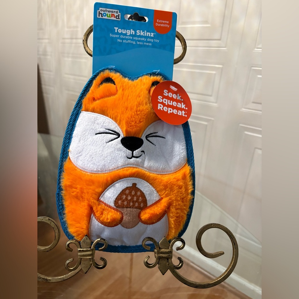 Outward Hound Tough Skinz  Durable Squeaky Dog Toy , Fox 🦊 , 9”